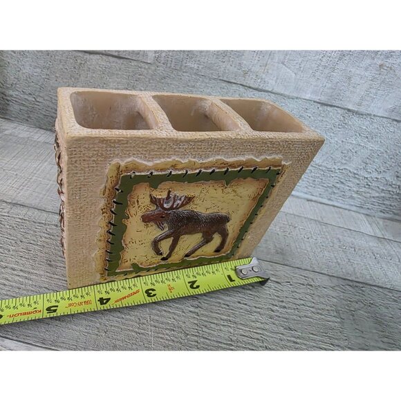 The Wild Outdoorsman Rustic Lodge Bathroom Set With Moose & Bear Tissue, Soap Tb - Picture 12 of 16